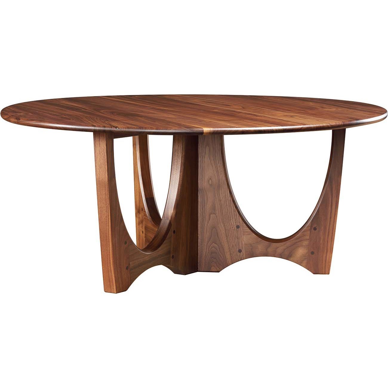 Stickley Walnut Grove Mid Century Modern Solid Wood Round Cocktail Table Sprintz Furniture Occ Cocktail Coffee Tables